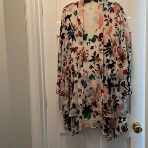 Alice + Olivia Cream Dress with Burnout Velvet Size L